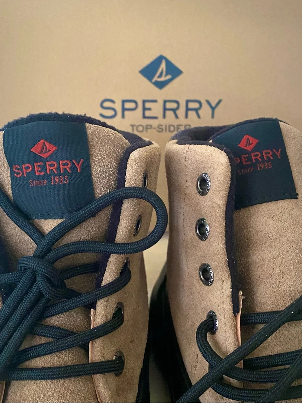 SPERRY MEN'S ICE BREAKER WATERPROOF BOOTS SIZE 9 TAN / BLACK,⁠ NEW IN BOX NIB